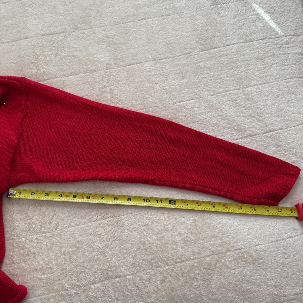 Vintage Nut Cracker Holiday Red Sweater with Festive Tree Design Size L - Picture 8 of 8